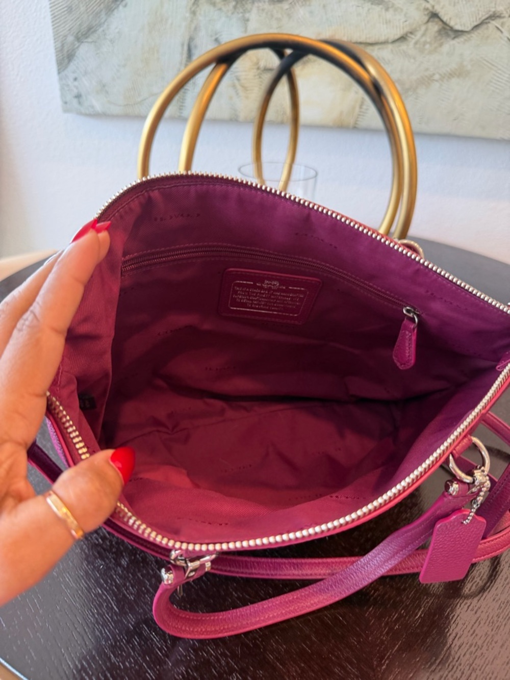 Coach Pink Pebbled Leather Prairie Satchel with Crossbody Strap - Picture 6 of 7